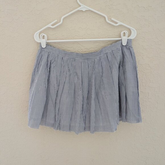 Vintage American Eagle Y2K Blue Striped Pleated Lined Summer Mini Skirt Sz 6 NWT - Picture 5 of 5